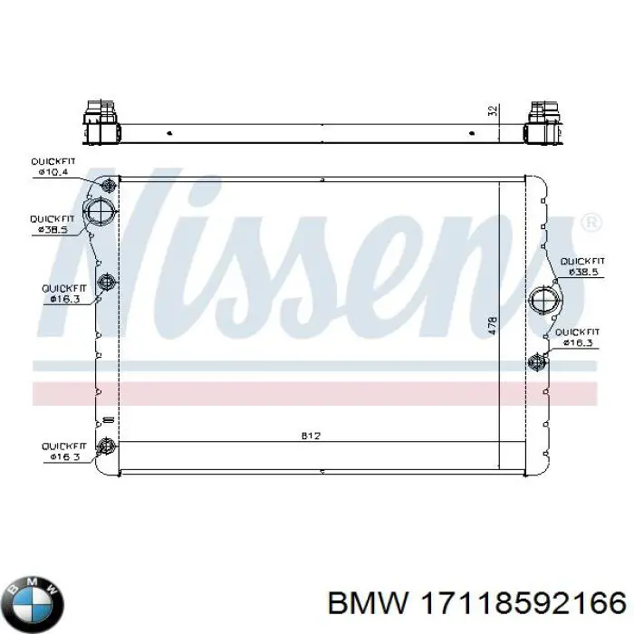 17118592166 BMW Радіатор охолодження двигуна