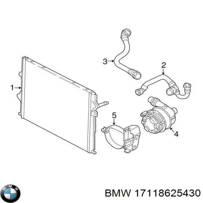 Радіатор охолодження, додатковий 17118625430 BMW