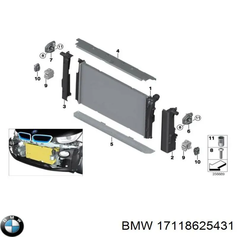 17118625431 BMW Радіатор охолодження двигуна