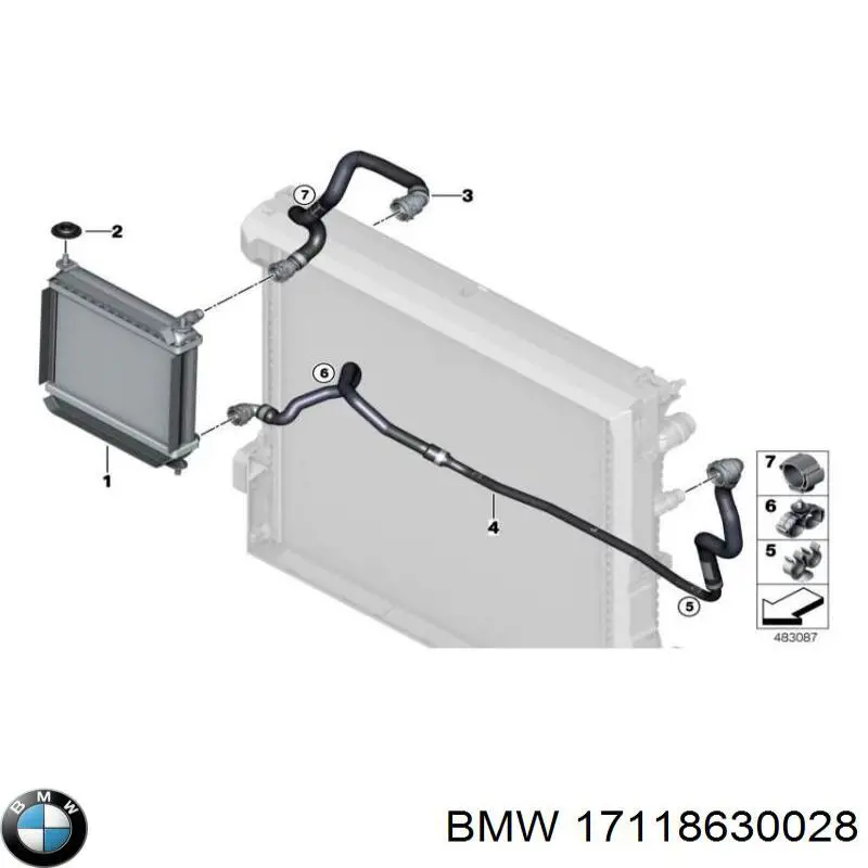 9468698 BMW Радіатор охолодження двигуна, додатковий
