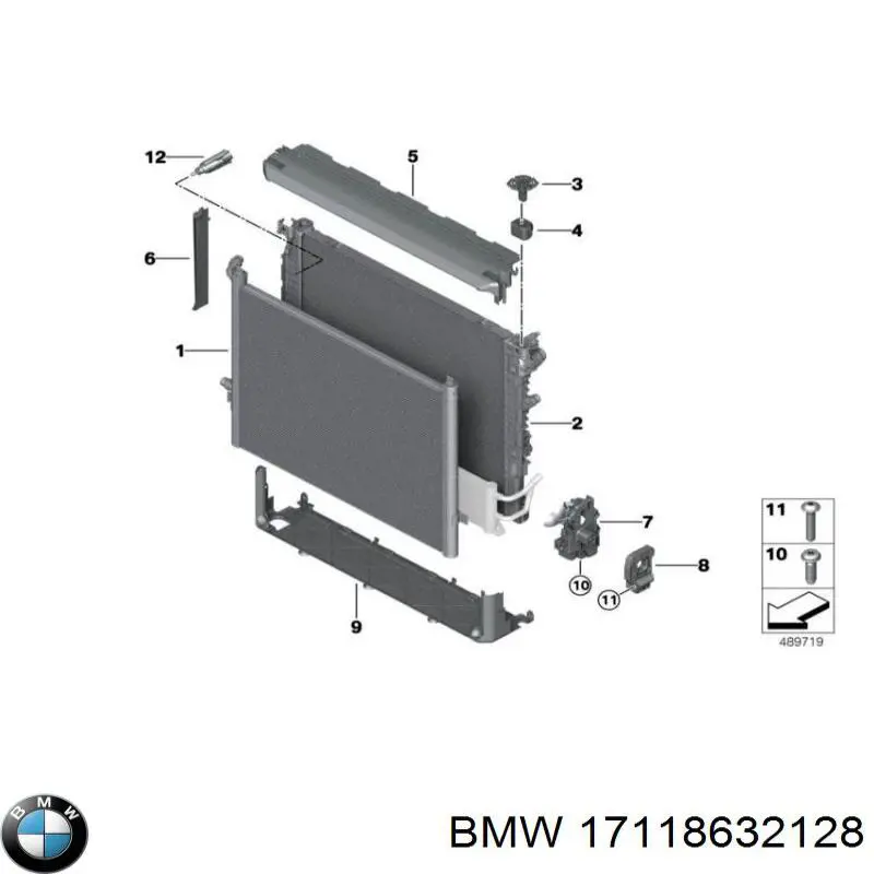 17118632128 BMW Кронштейн радіатора нижній