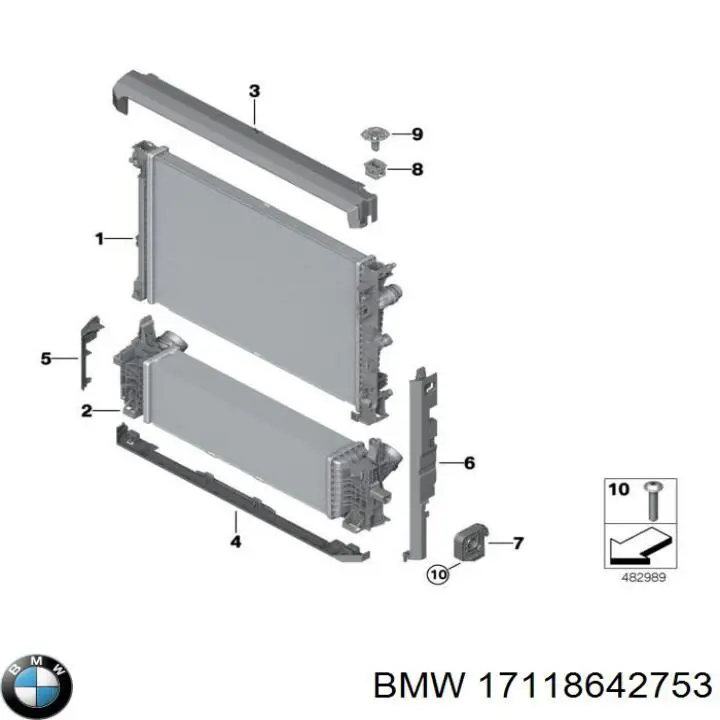17118642753 BMW Кронштейн/подушка кріплення радіатора, нижній