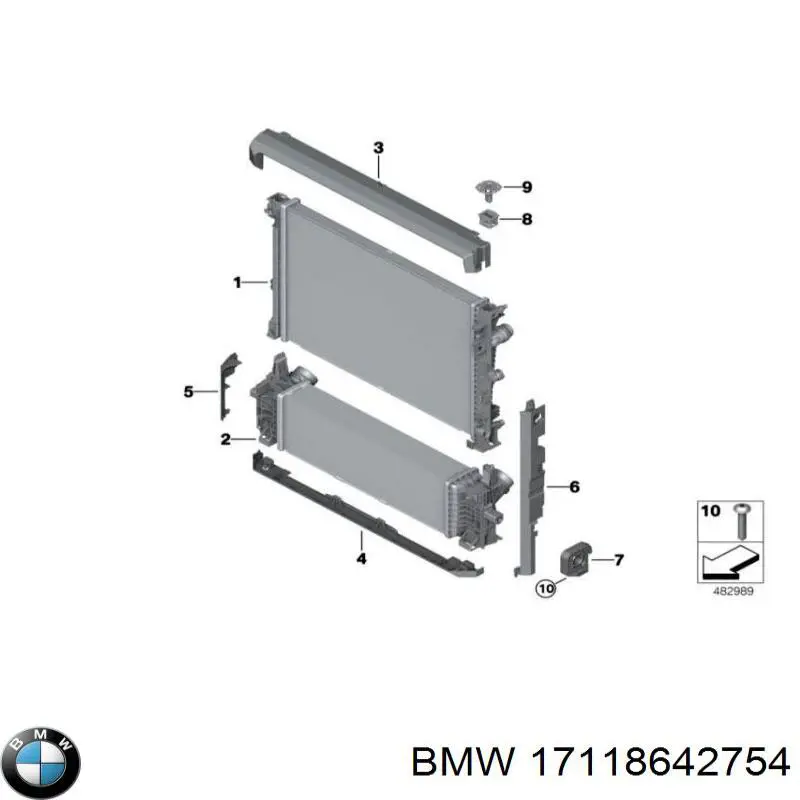 17118642754 BMW Кронштейн/подушка кріплення радіатора, нижній