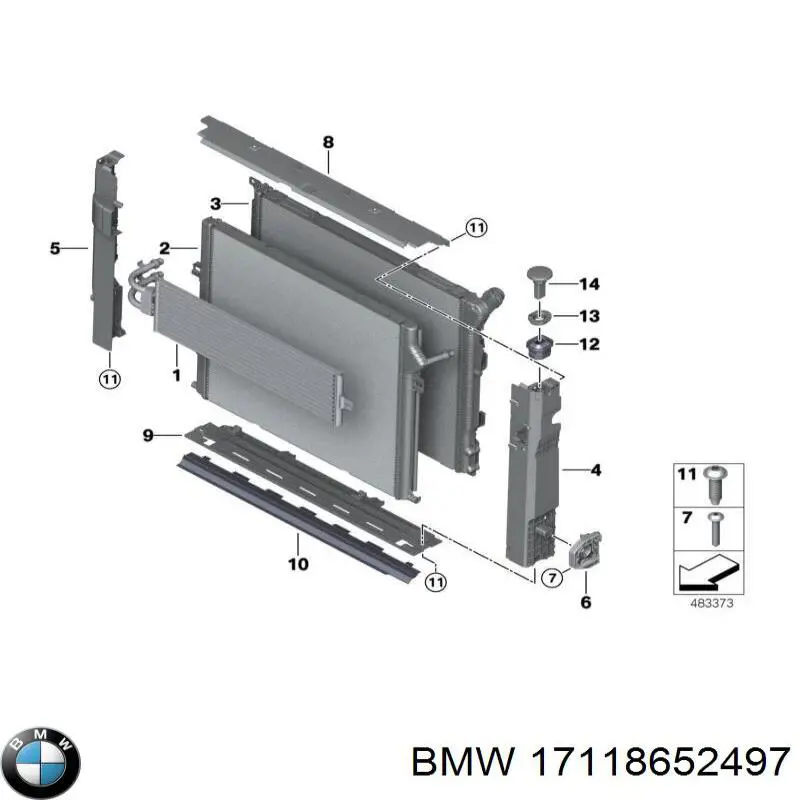 Радіатор основний BMW 17118652497 ціна, від 143.81 USD