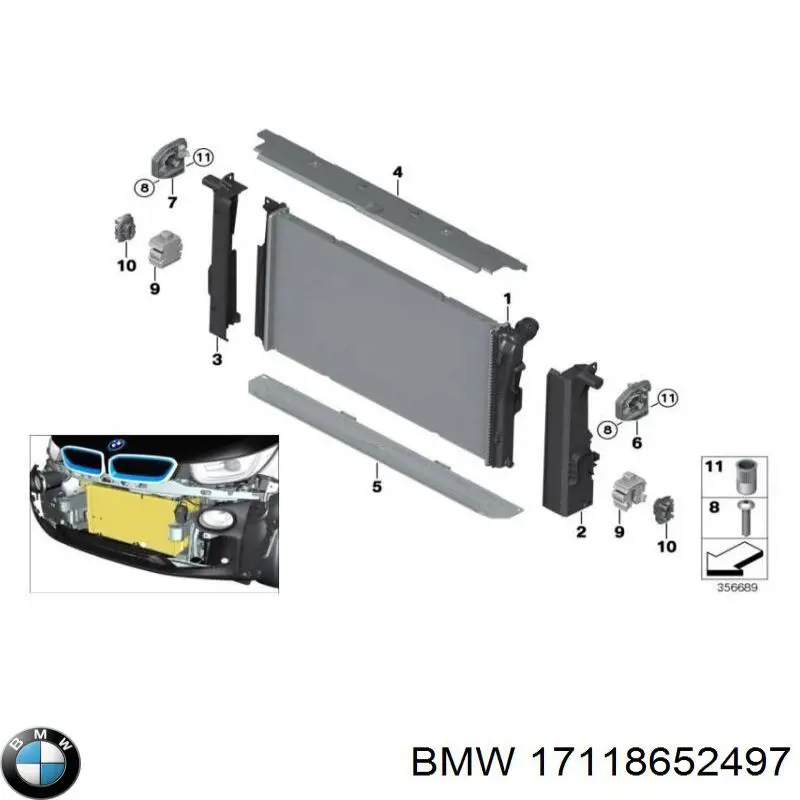 Купити 17118652497 BMW Радіатор двигуна
