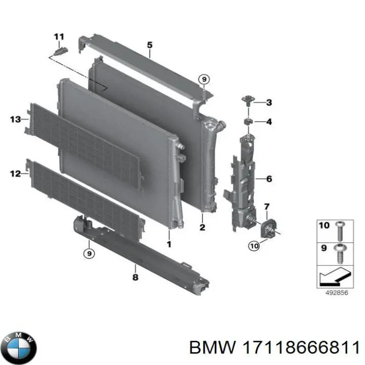 Радіатор охолодження двигуна, додатковий на BMW 3 (G20)
