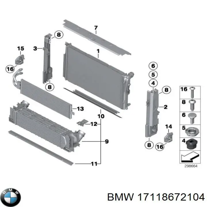 Радіатор 17118672104 BMW