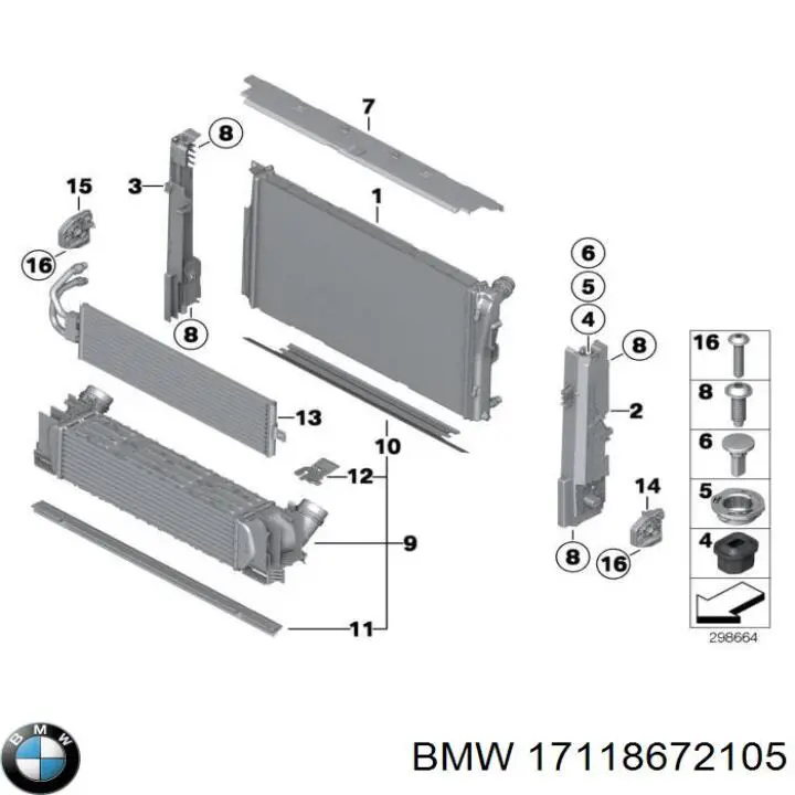 Купити 17118672105 BMW Радіатор двигуна