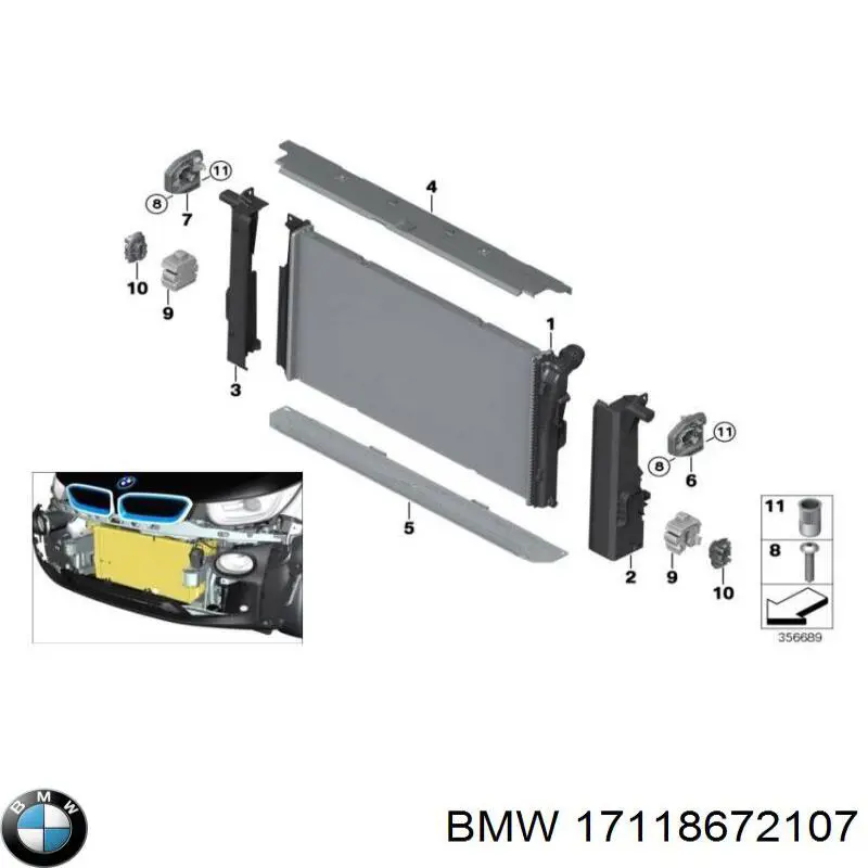 17118672107 BMW радіатор охолодження двигуна