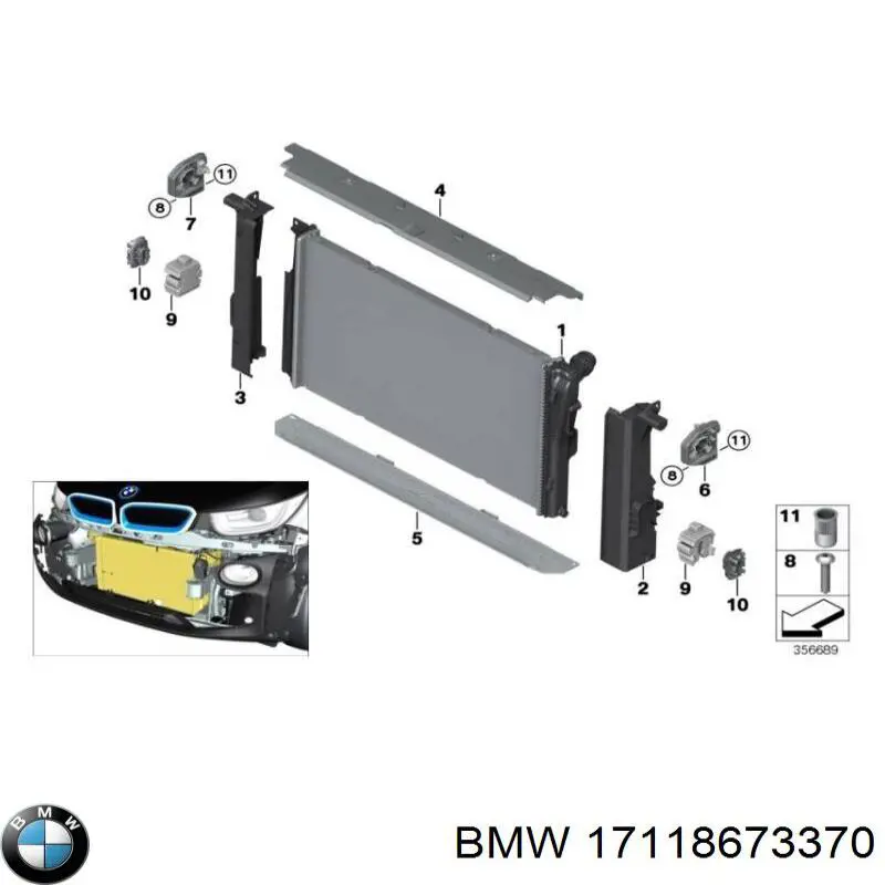 Радіатор 17118673370 BMW