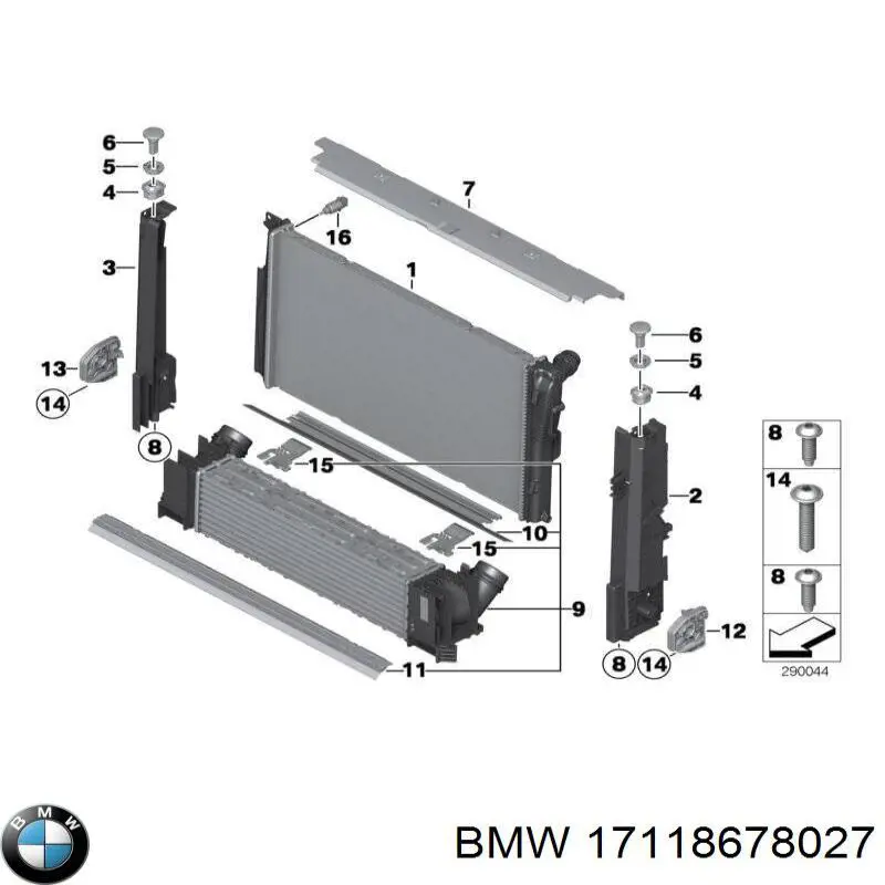 Радіатор охолодження двигуна 17118678027 BMW