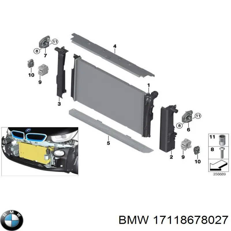 Радіатор основний BMW 17118678027 ціна, від 96.97 USD