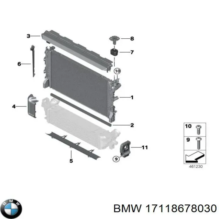 Подушка радіатора охолодження, верхня Signeda PBM01042OA ціна, від 9.45 USD