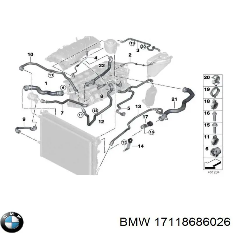 Радіатор основний BMW 8686026 ціна, від 211.35 USD