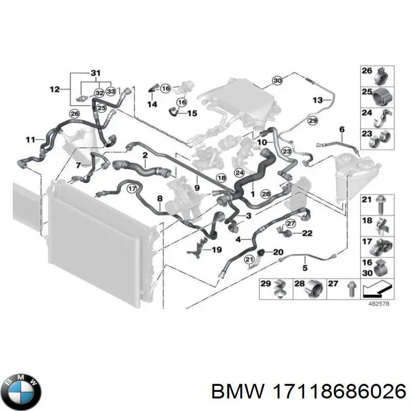 Радіатор 8650745 BMW