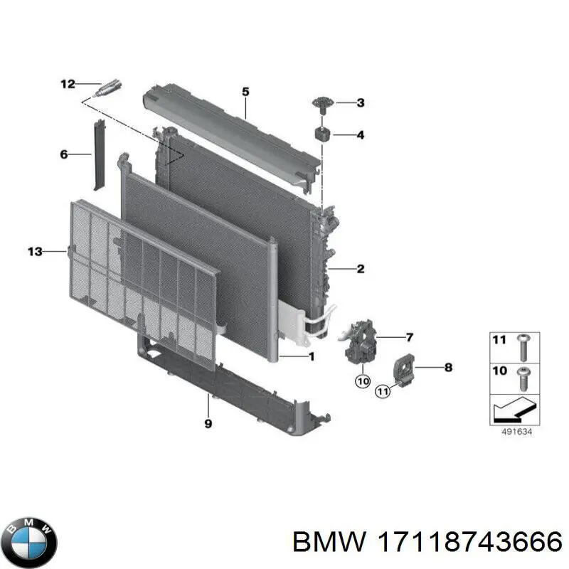 17118743666 BMW Радіатор охолодження двигуна