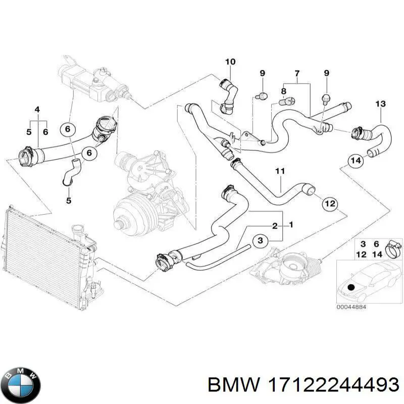 17122244493 BMW Шланги системи охолодження