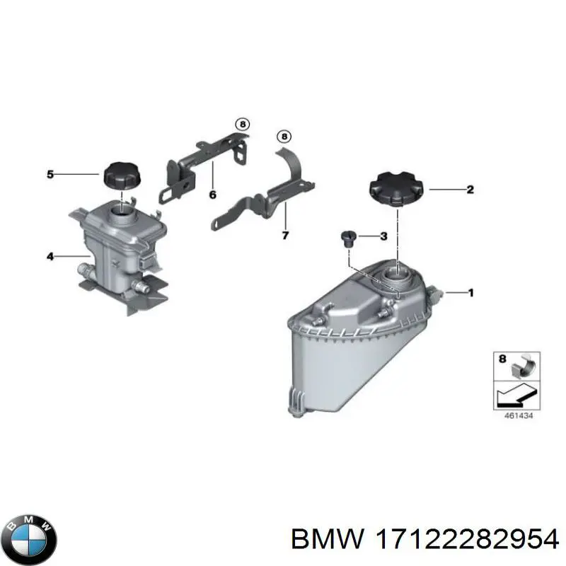 17122282954 BMW Шланг розширювального бачка, верхній