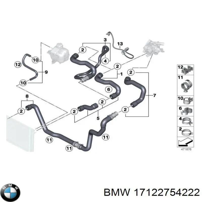 17122754222 BMW Патрубок системи охолодження