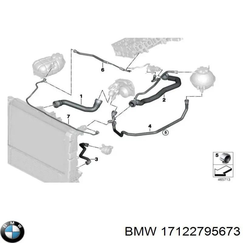 Патрубок системи охолодження BMW 17122795673 ціна, від 48.41 USD