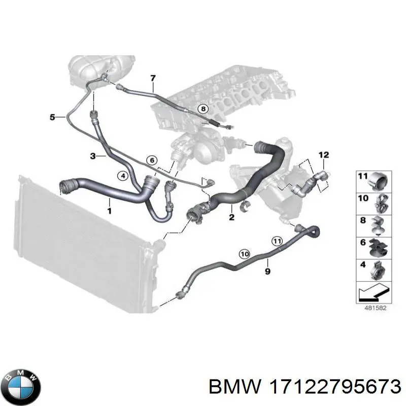17122795673 BMW шланг/патрубок радіатора охолодження, верхній