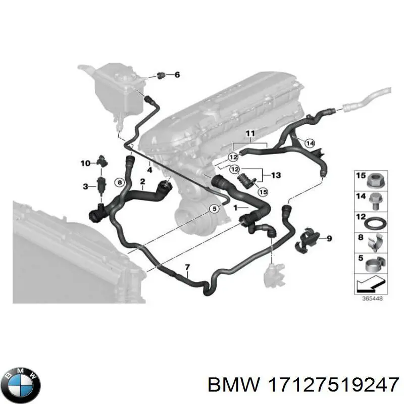 17127519247 BMW Шланг розширювального бачка, верхній