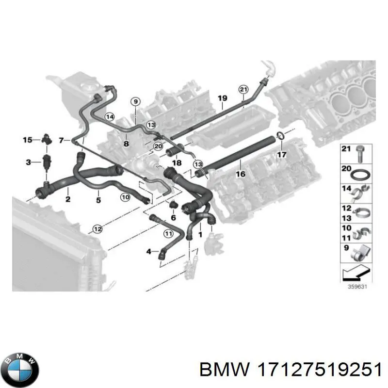 17127519251 BMW шланг/патрубок системи охолодження