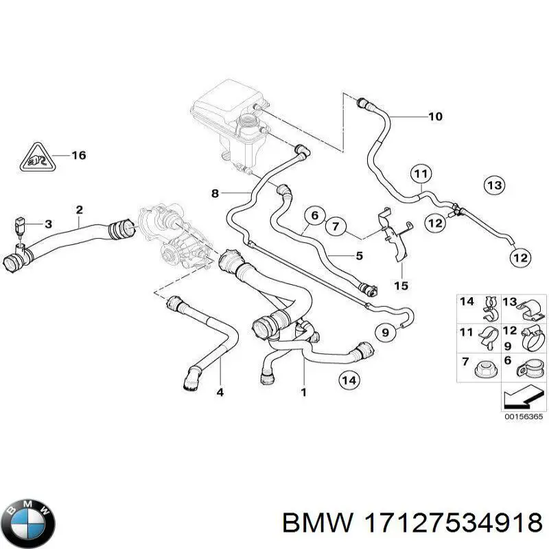 17127534918 BMW шланг/патрубок радіатора охолодження, верхній