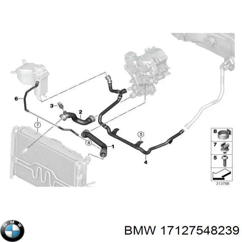 Купити 17127548239 BMW Шланг розширювального бачка, нижній