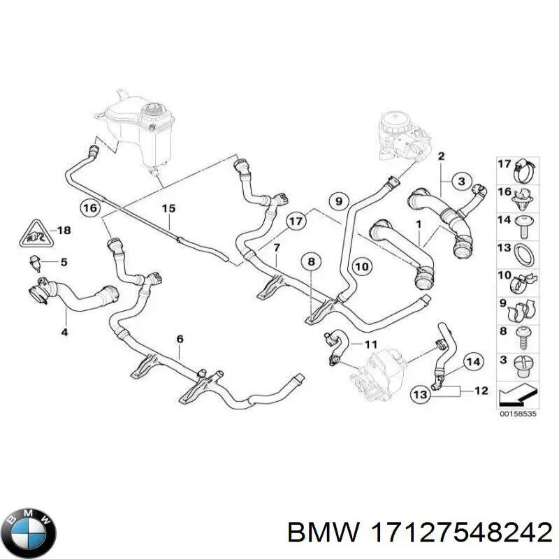 17127525026 BMW шланг розширювального бачка, нижній
