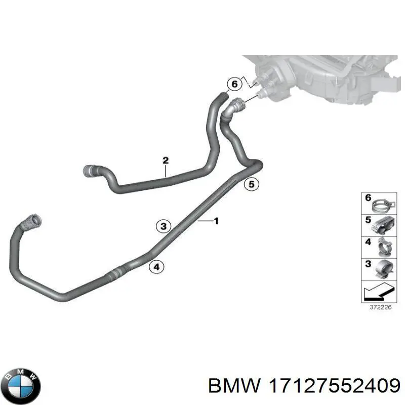 Купити 17127552409 BMW Шланг розширювального бачка, нижній