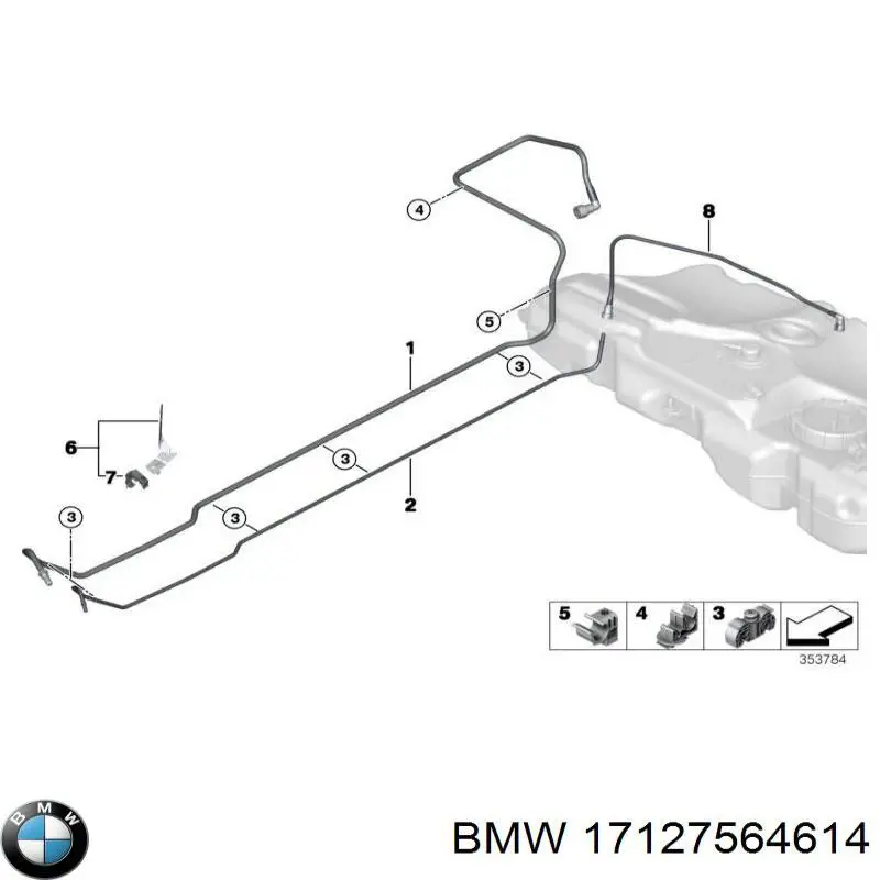 Шланг розширювального бачка, нижній BMW 17127564614 ціна, від 161.37 USD