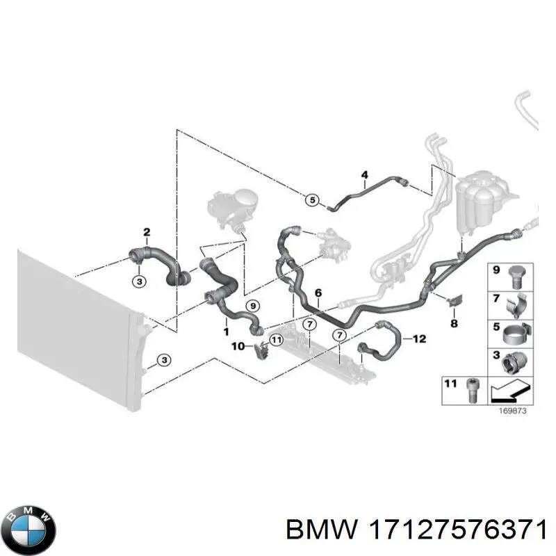 17127576371 BMW шланг/патрубок системи охолодження