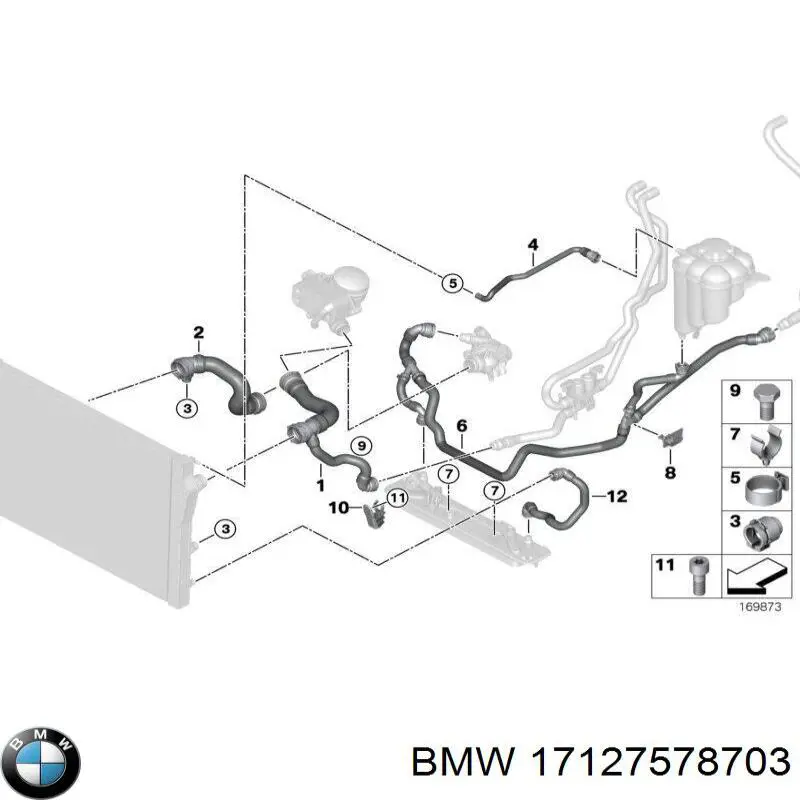 17127578703 BMW шланг/патрубок радіатора охолодження, верхній