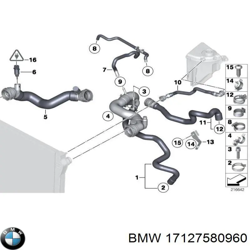 17127580960 BMW Шланг термостата
