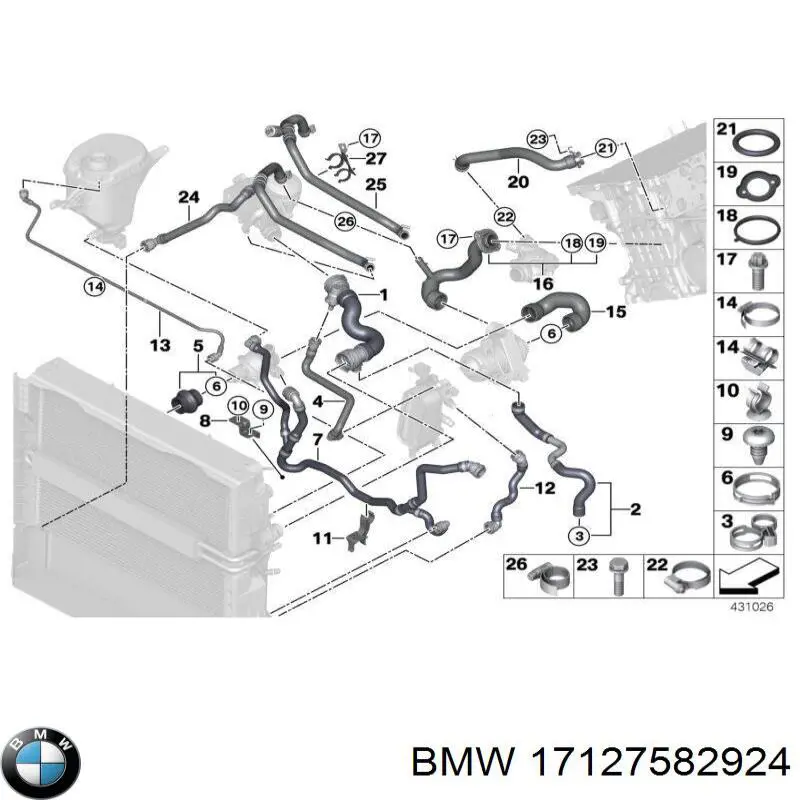 17127582924 BMW Шланги системи охолодження