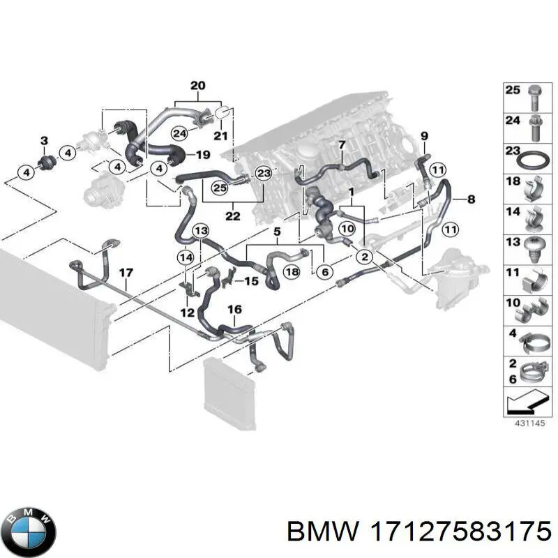 Купити 17127583175 BMW Шланг/патрубок радіатора охолодження, верхній