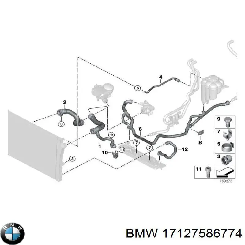 17127586774 BMW шланг/патрубок радіатора охолодження, верхній