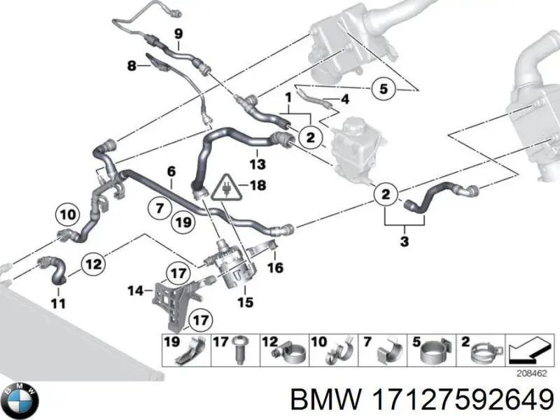 17127592649 BMW Патрубок системи охолодження