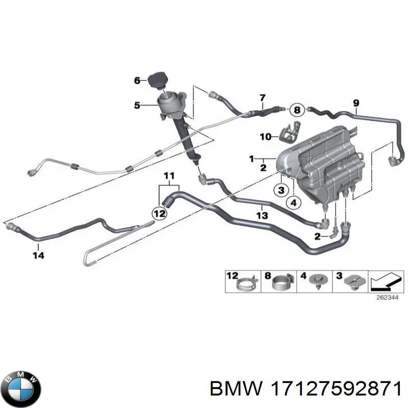 Шланг/патрубок радіатора охолодження, верхній BMW 17127592871 ціна, від 117.21 USD