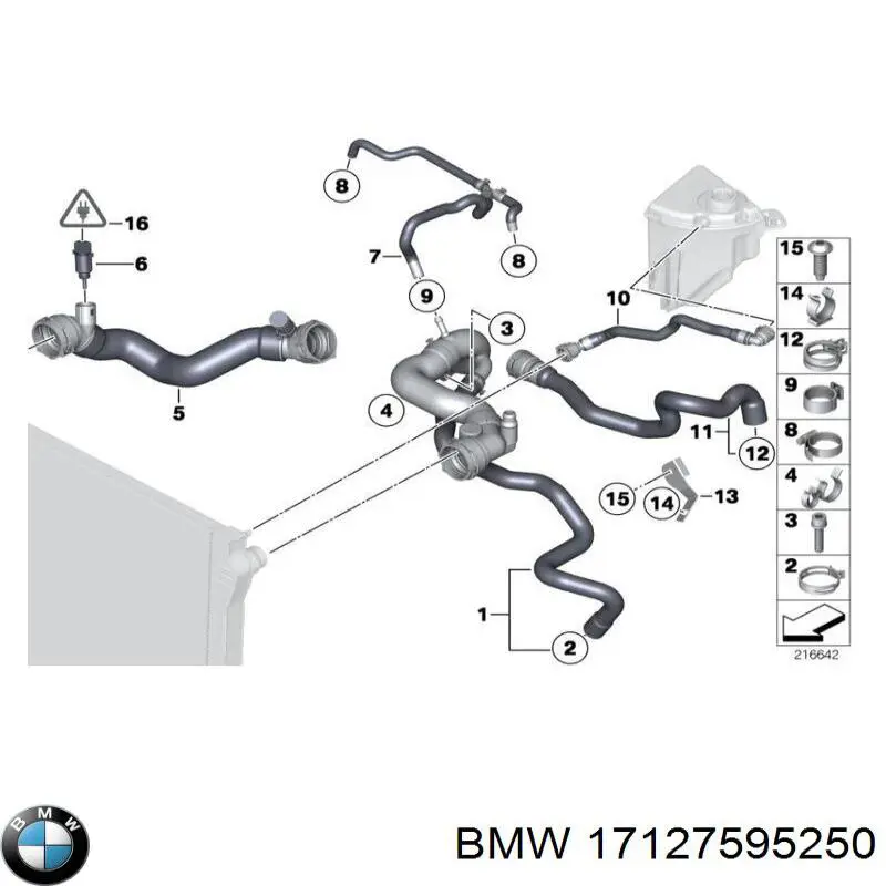 17127595250 BMW Патрубок системи охолодження