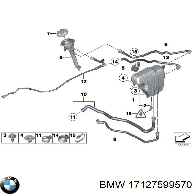 17127599570 BMW Патрубок системи охолодження