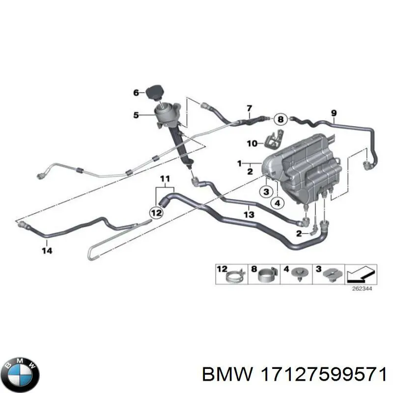 Купити 17127599571 BMW Шланг/патрубок радіатора охолодження, верхній