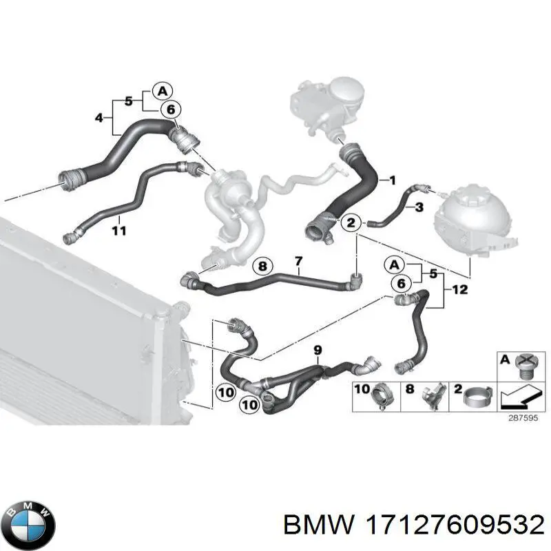 Купити 17127609532 BMW Шланг/патрубок радіатора охолодження, нижній