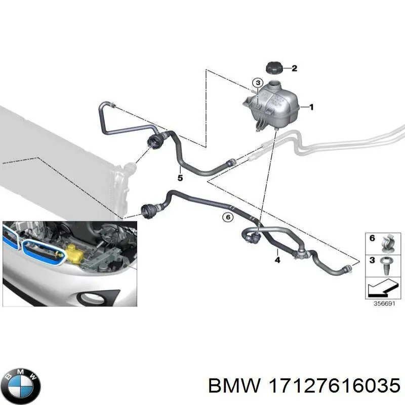 17127616035 BMW Патрубок системи охолодження