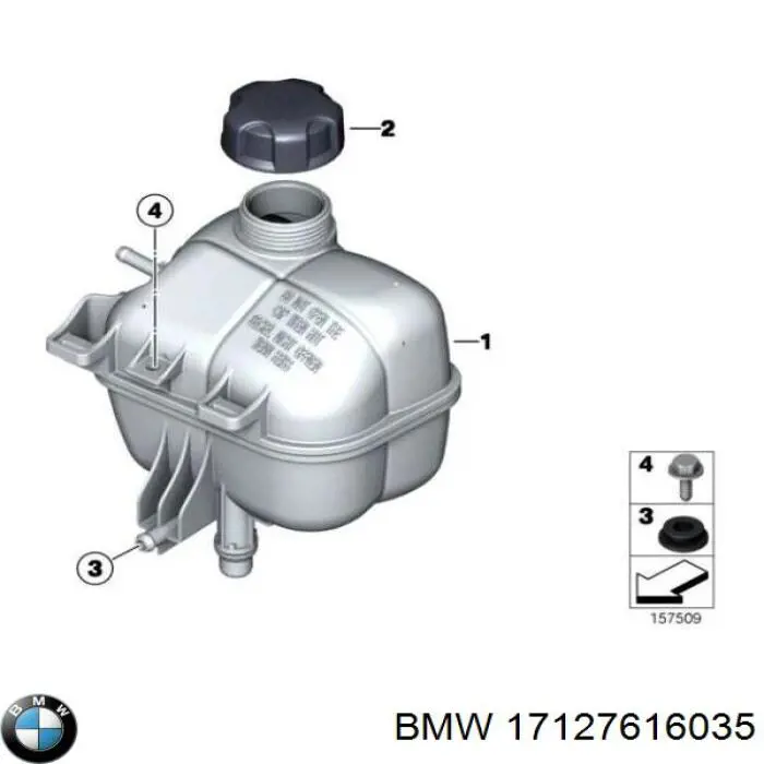 Шланг/патрубок радіатора охолодження, верхній BMW 17127616035 ціна, від 19.10 USD