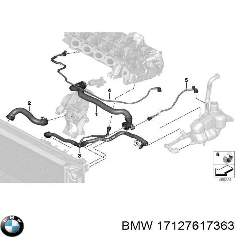 Купити 17127617363 BMW Шланг/патрубок радіатора охолодження, верхній