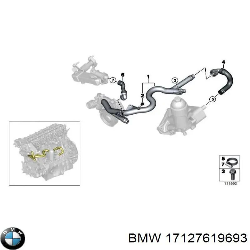 Купити 17127619693 BMW Шланг/патрубок радіатора охолодження, нижній