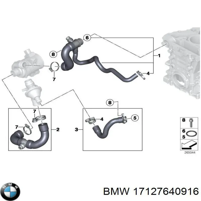 Купити 17127640916 BMW Шланг/патрубок радіатора охолодження, нижній