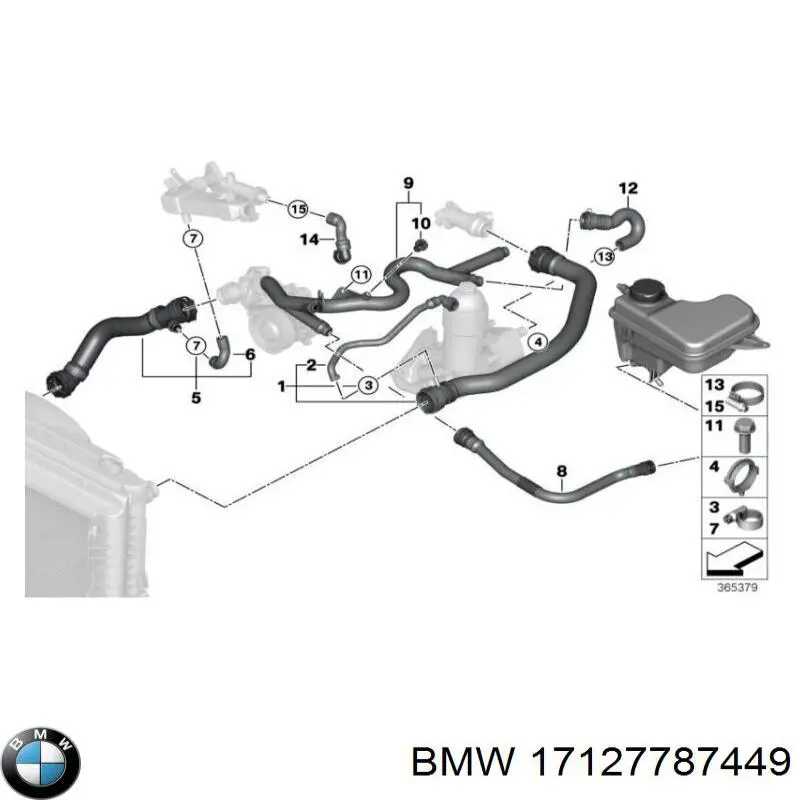 17127787449 BMW шланг/патрубок радіатора охолодження, верхній